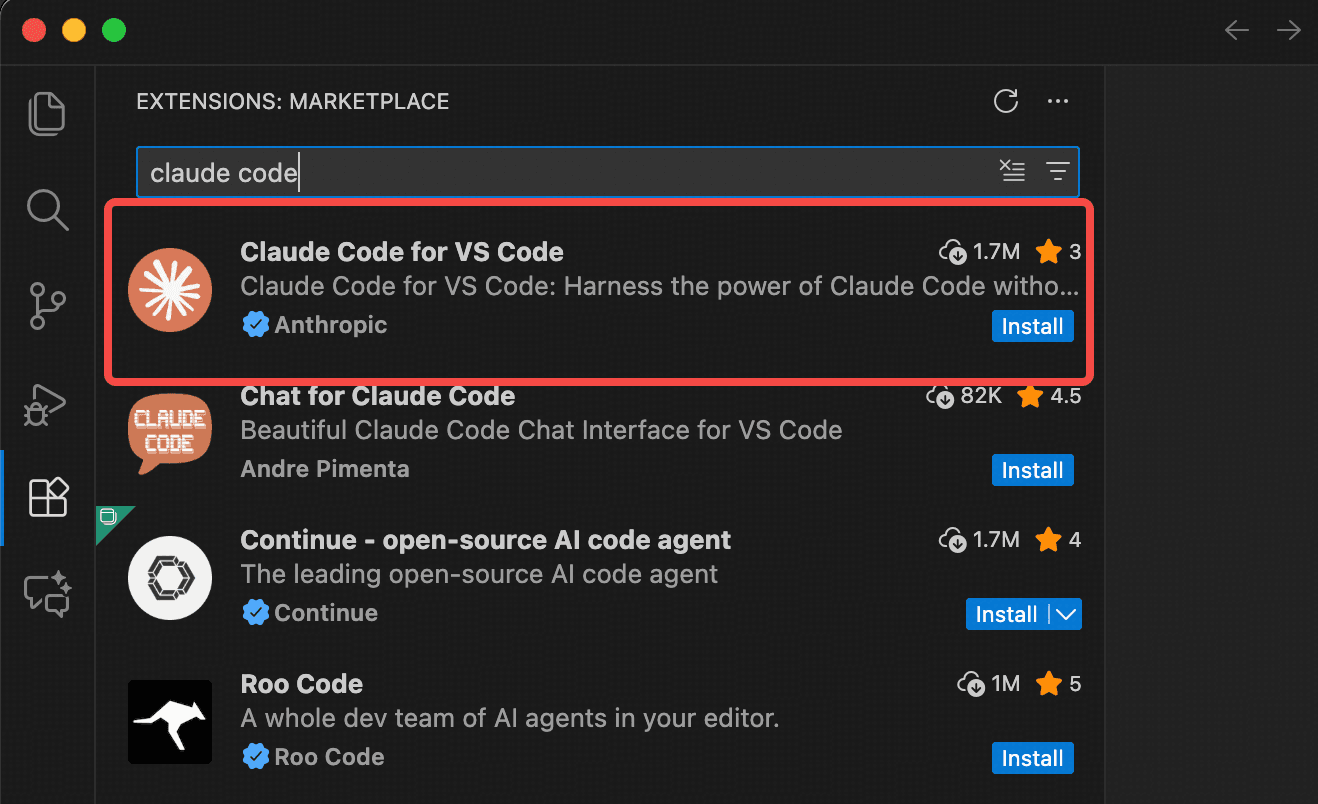 VS Code 插件市场搜索